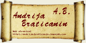 Andrija Bratičanin vizit kartica